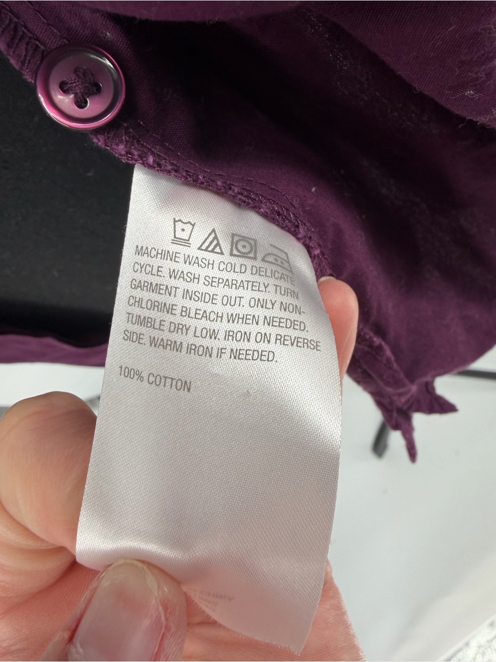 Joan Rivers Embellished Plum Button-Up Shirt plus size - Picture 6 of 6